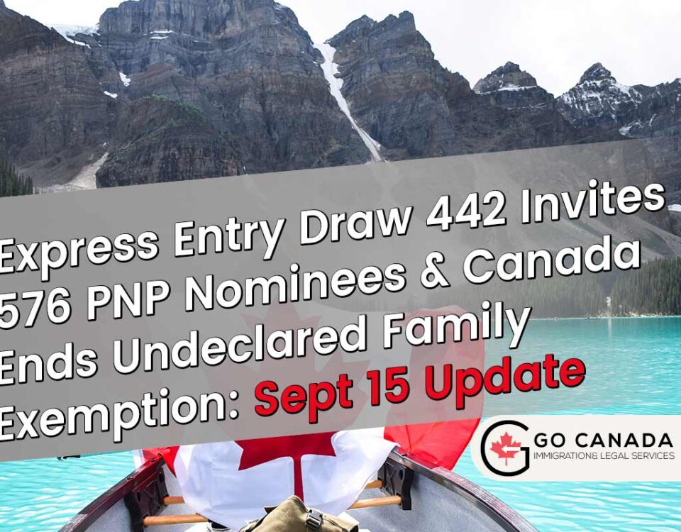 PNP Selections: Express Entry Draw 442 Invites 576 & Family Sponsorship Policy Ends