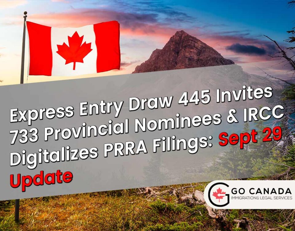 Score Eases to 725: Express Entry Draw 445 Invites 733 Candidates & PRRA Goes Online