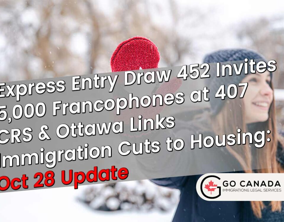 Francophone CRS Drops to 407: Express Entry Draw 452 & Housing Targets